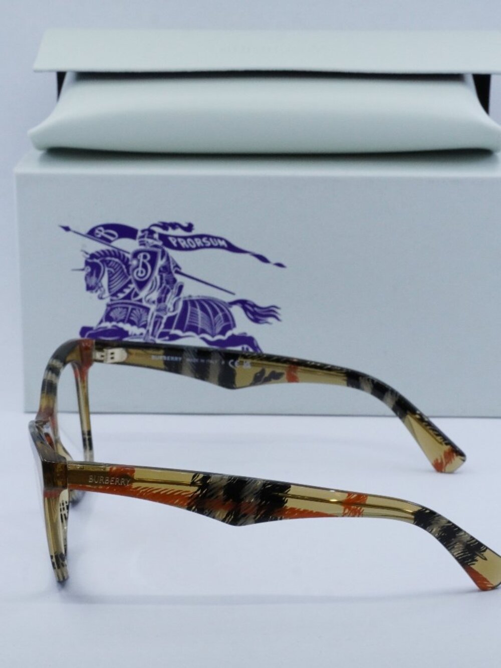 Burberry BE2416 4146 Cat Eye Eyeglasses 52mm - Check Sand - Picture 3 of 10
